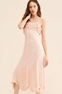 If By Sea Floral Ruffled Midi Dress