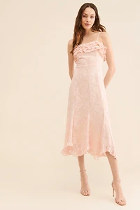 If By Sea Floral Ruffled Midi Dress