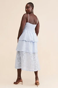 4SI3NNA Campbell Lace Tiered Midi Dress