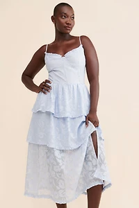 4SI3NNA Campbell Lace Tiered Midi Dress