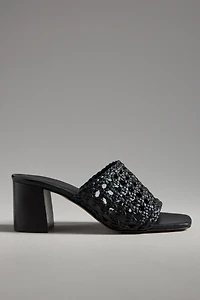 By Anthropologie Woven Block-Heel Mule Sandals