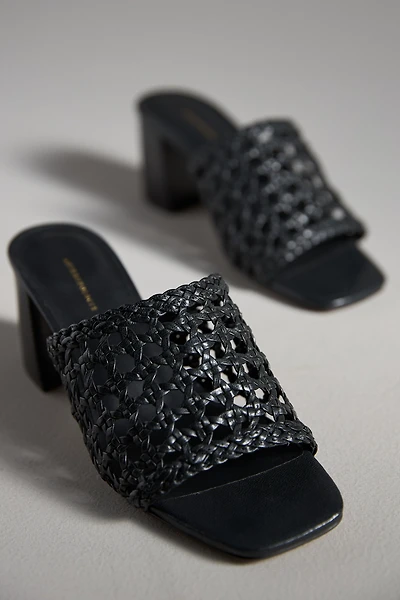 By Anthropologie Woven Block-Heel Mule Sandals
