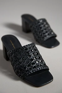 By Anthropologie Woven Block-Heel Mule Sandals