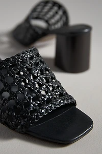 By Anthropologie Woven Block-Heel Mule Sandals