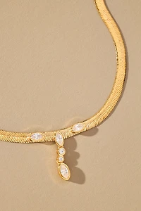Luv Aj Bianca Drop Crystal Snake Chain Necklace