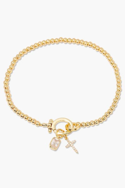 Brook & York Custom Birthstone Cross Charm Bracelet