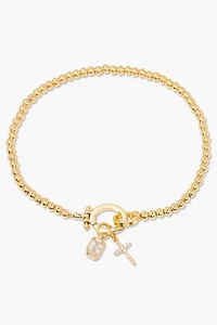 Brook & York Custom Birthstone Cross Charm Bracelet
