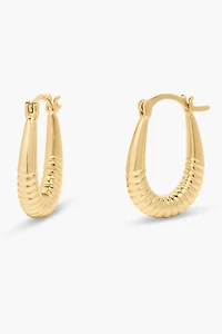 Brook & York Textured Oval Vermeil Hoop Earrings