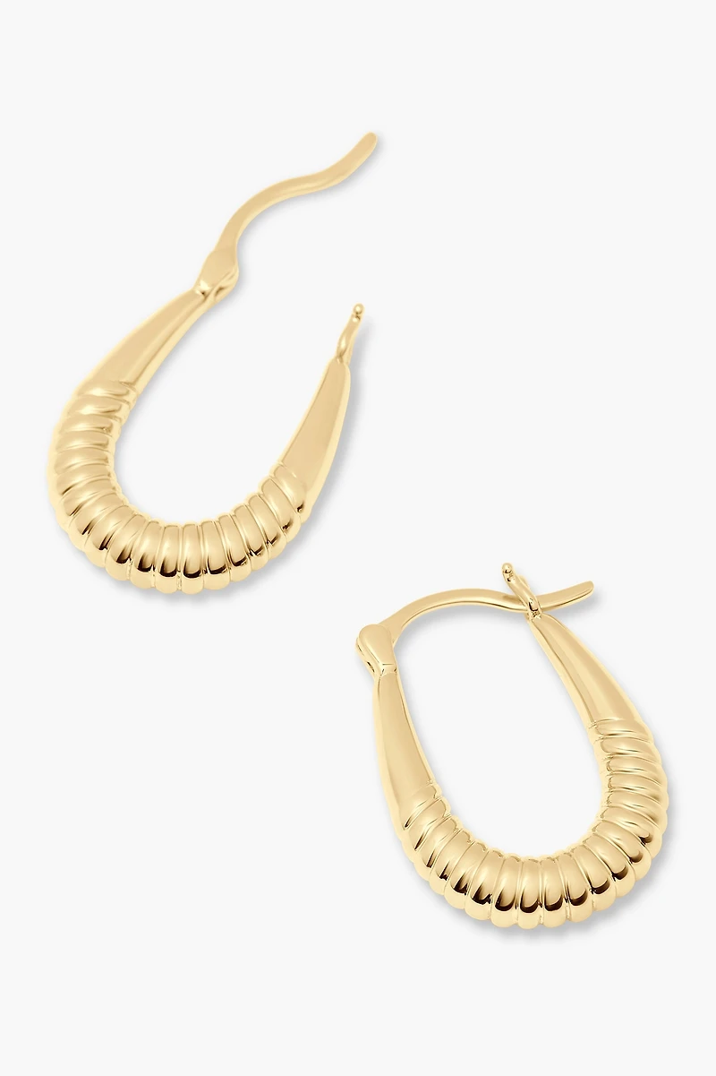 Brook & York Textured Oval Vermeil Hoop Earrings
