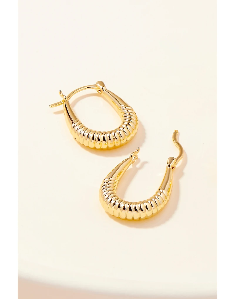 Brook & York Textured Oval Vermeil Hoop Earrings