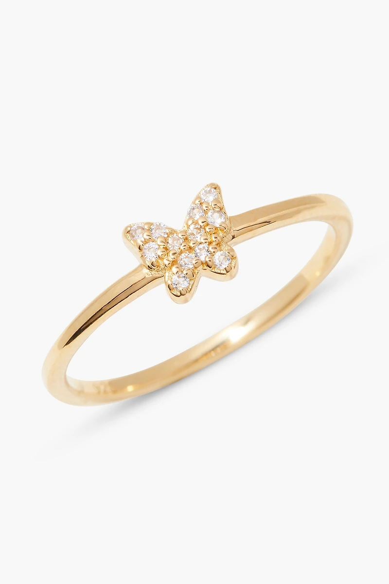 Brook & York Butterfly Vermeil Ring