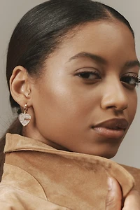 Key To My Heart Charm Huggie Hoop Earrings