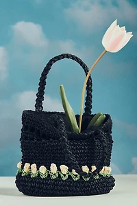 Damson Madder Raffia Bucket Bag