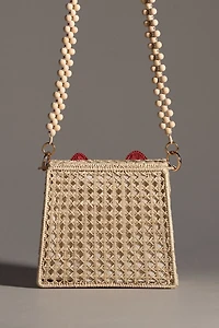 Mercedes Salazar Appliqué Raffia Bag