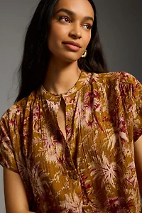 Pilcro Short-Sleeve Batwing Buttoned Blouse