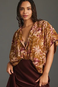 Pilcro Short-Sleeve Batwing Buttoned Blouse