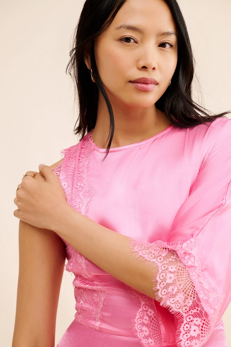 Suboo Nicky Asymmetric Sleeve Maxi Dress