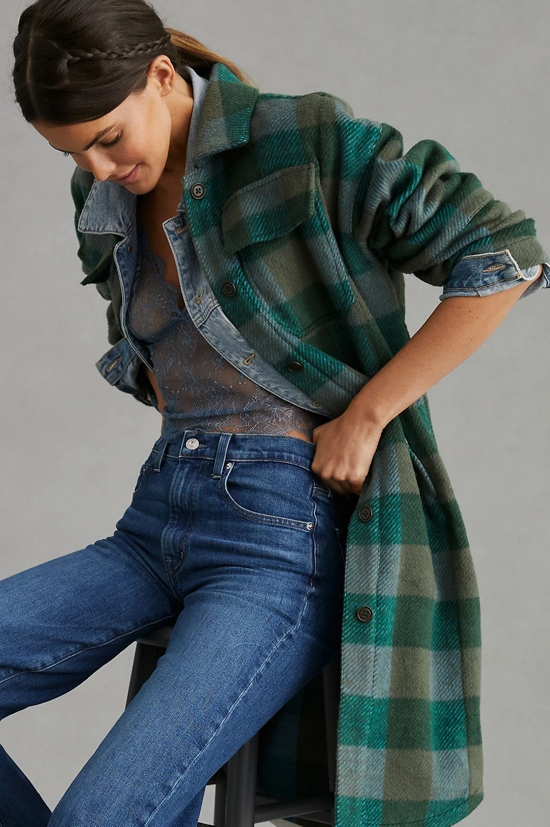 Pilcro Plaid Duster Shacket