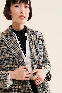 Hutch Plaid Printed Blazer Coat
