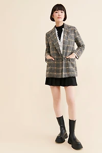 Hutch Plaid Printed Blazer Coat