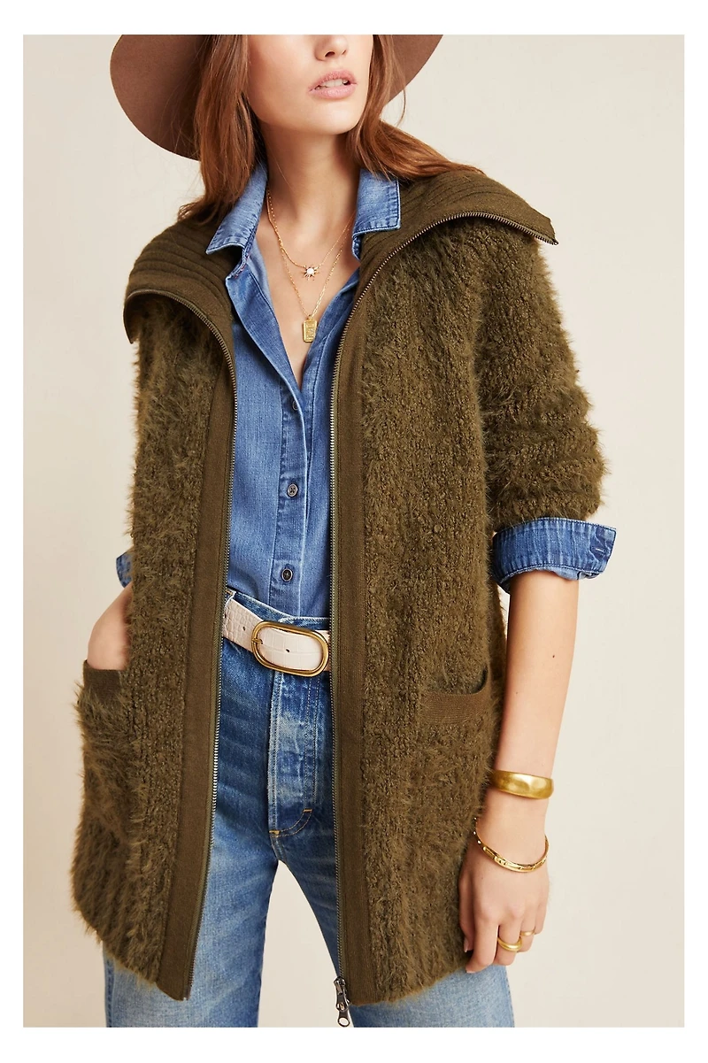 Bethenny Zip-Front Cardigan
