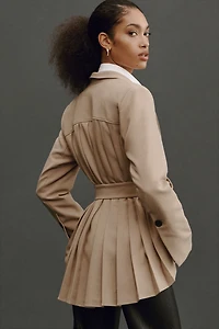 Maeve Pleated-Back Blazer