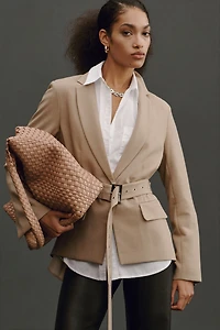 Maeve Pleated-Back Blazer