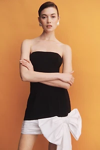 Hutch Strapless Oversized Draped Bow Mini Dress