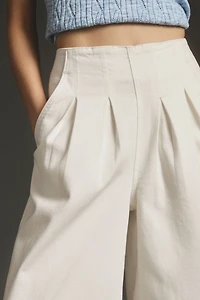 Maeve Pleated High-Rise Wide-Leg Jeans