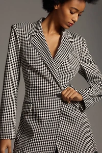 Maeve Longline Gingham Blazer