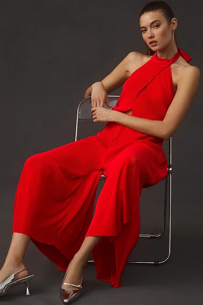 Plisse Halter Jumpsuit