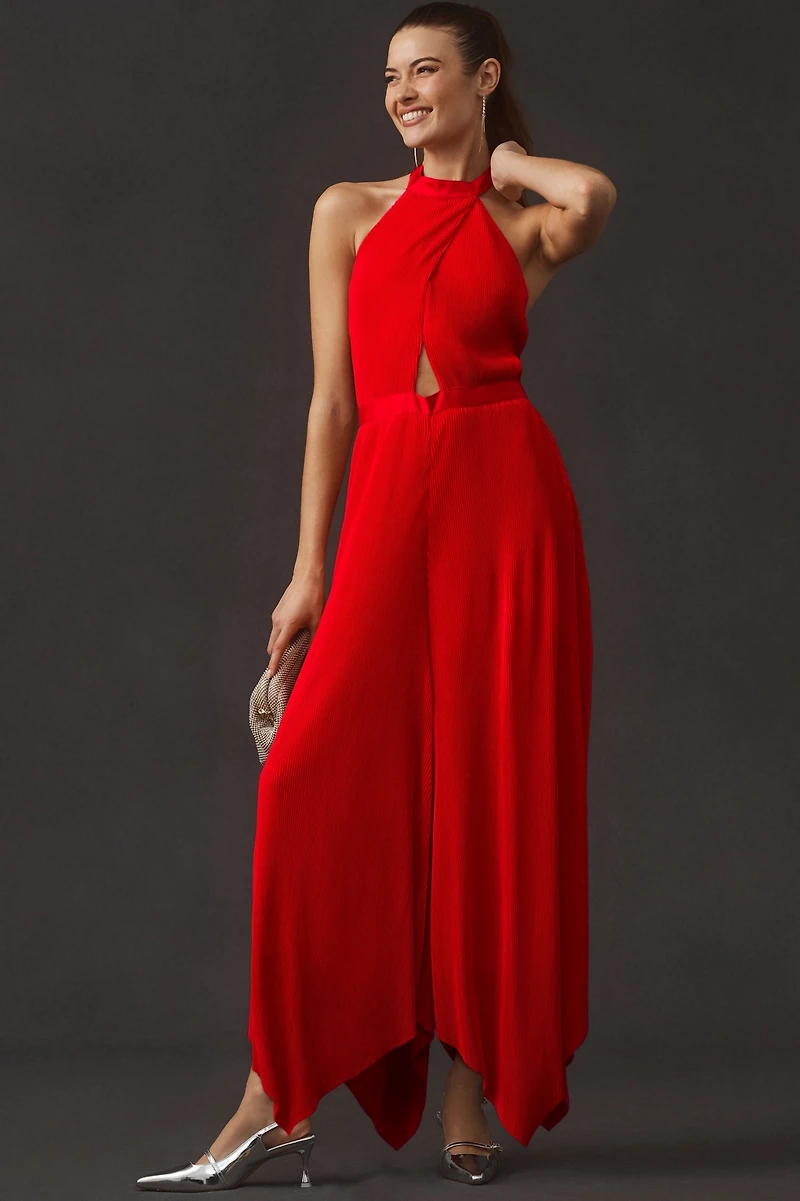 Plisse Halter Jumpsuit