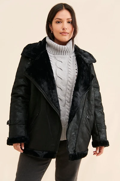 Hutch Rhys Sherpa Moto Jacket