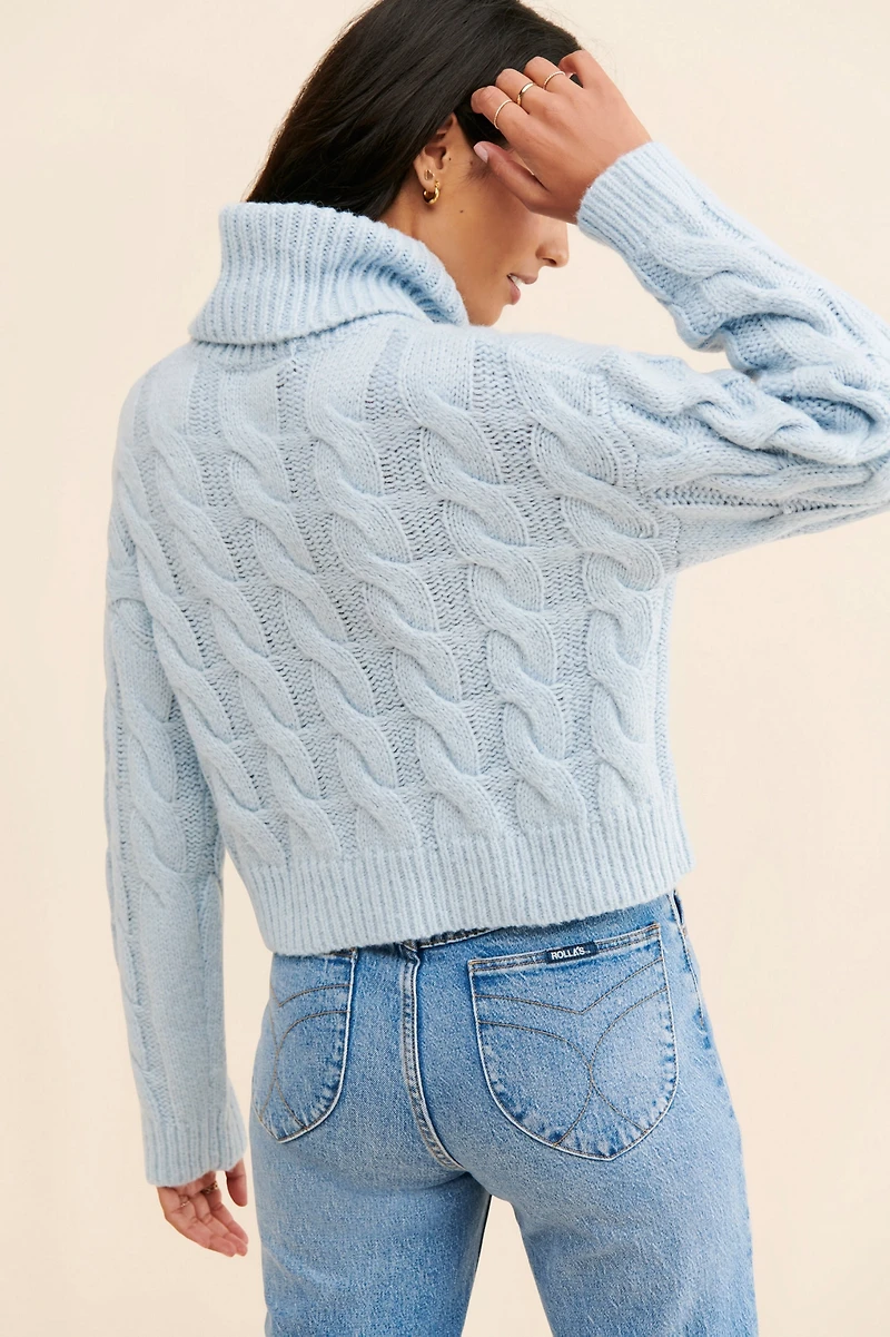 Better Garment Cable Turtleneck Pullover