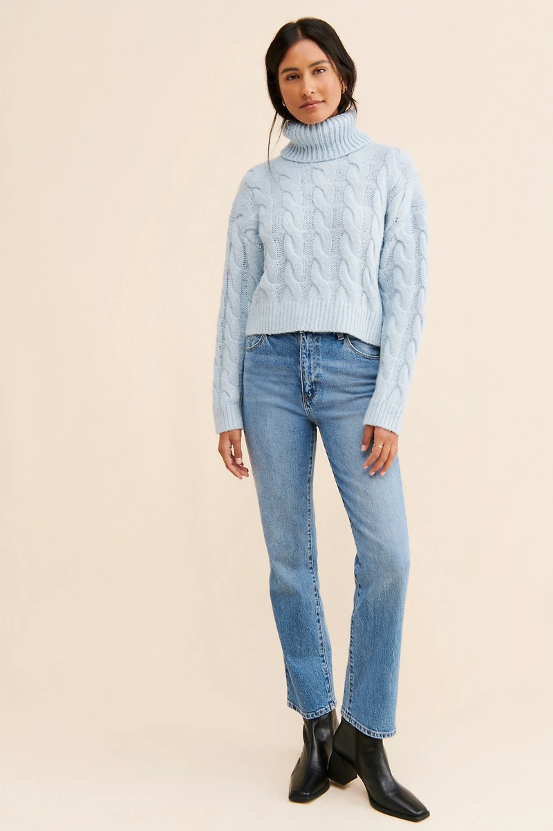 Better Garment Cable Turtleneck Pullover