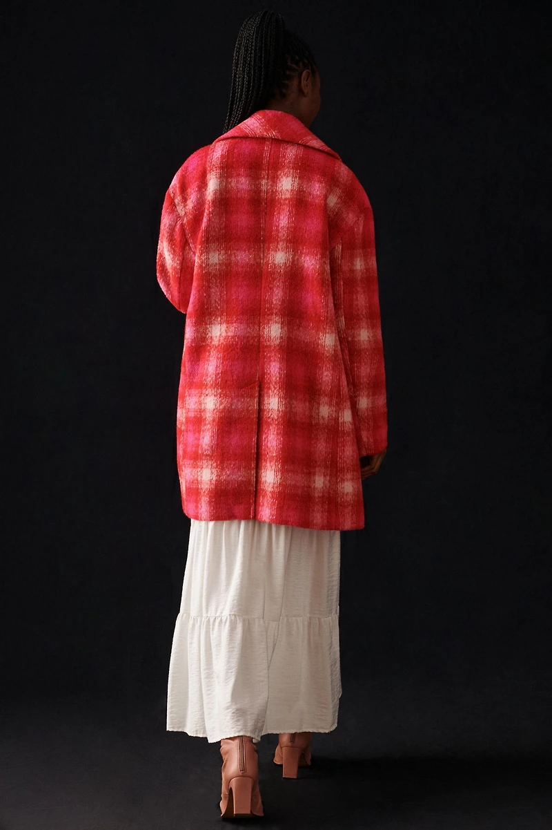 Avec Les Filles Plaid Longline Coat
