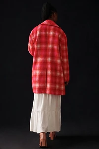 Avec Les Filles Plaid Longline Coat