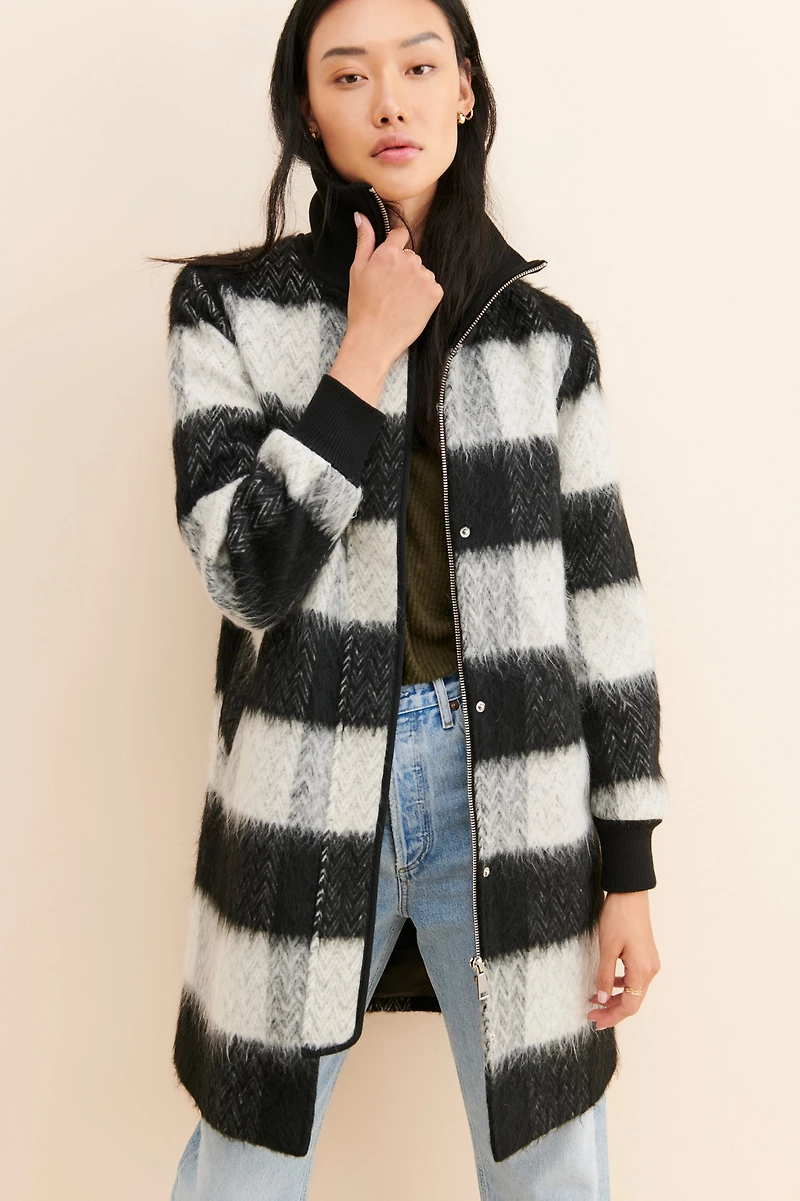 NVLT Brushed Buffalo Plaid Coat
