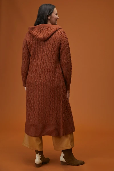 Hooded Cable Knit Cardigan