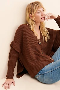 RD Style Oversized Ribbed Cardigan