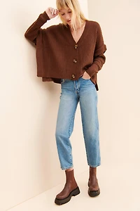 RD Style Oversized Ribbed Cardigan