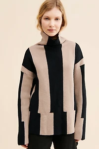 Avantlook Stripe Turtleneck Pullover