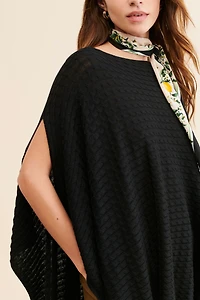 ONA Cable Knit Poncho
