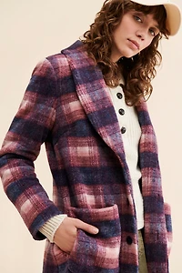 Hutch Plaid Printed Overcoat