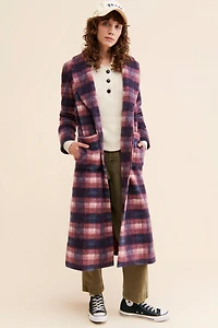 Hutch Plaid Printed Overcoat