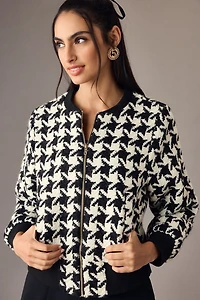 Bishop + Young Tweed Houndstooth Bomber Jacket