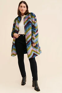 Hutch Chevron Faux Fur Coat