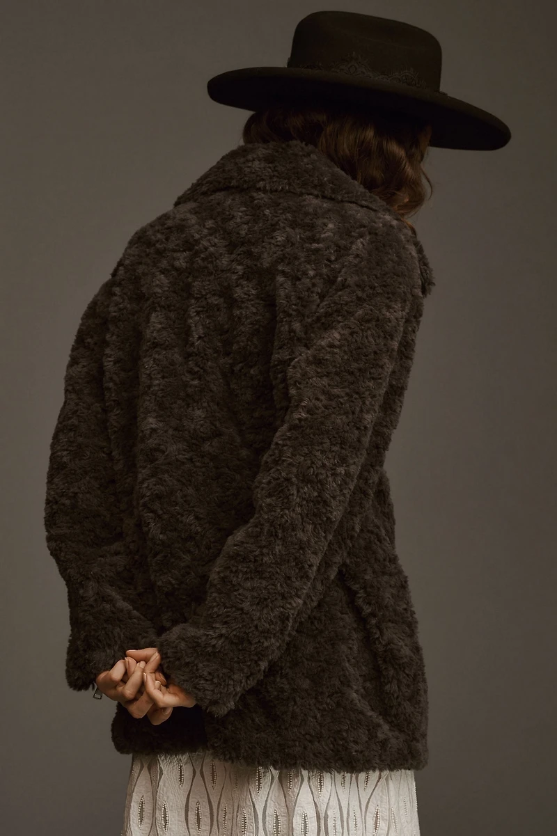 Curly Faux Fur Moto Jacket
