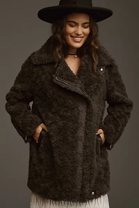 Curly Faux Fur Moto Jacket