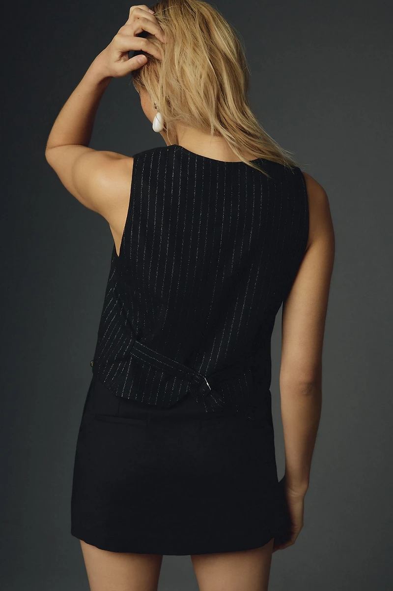 Maeve Sparkle Pinstripe Suit Vest